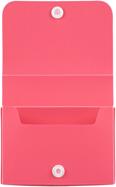 Pink Plastic Business Card Case with Snap Closure - 20 Card Capacity