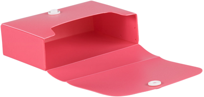 Pink Plastic Business Card Case with Snap Closure - 20 Card Capacity
