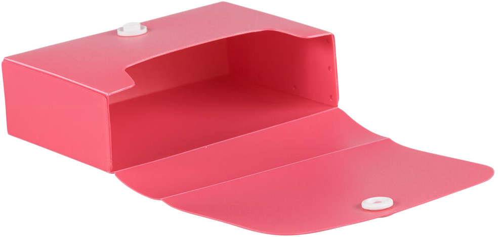 Pink Plastic Business Card Case with Snap Closure - 20 Card Capacity