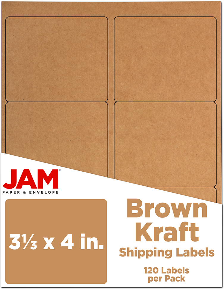 Brown Kraft 3 1/3 x 4 Shipping Labels