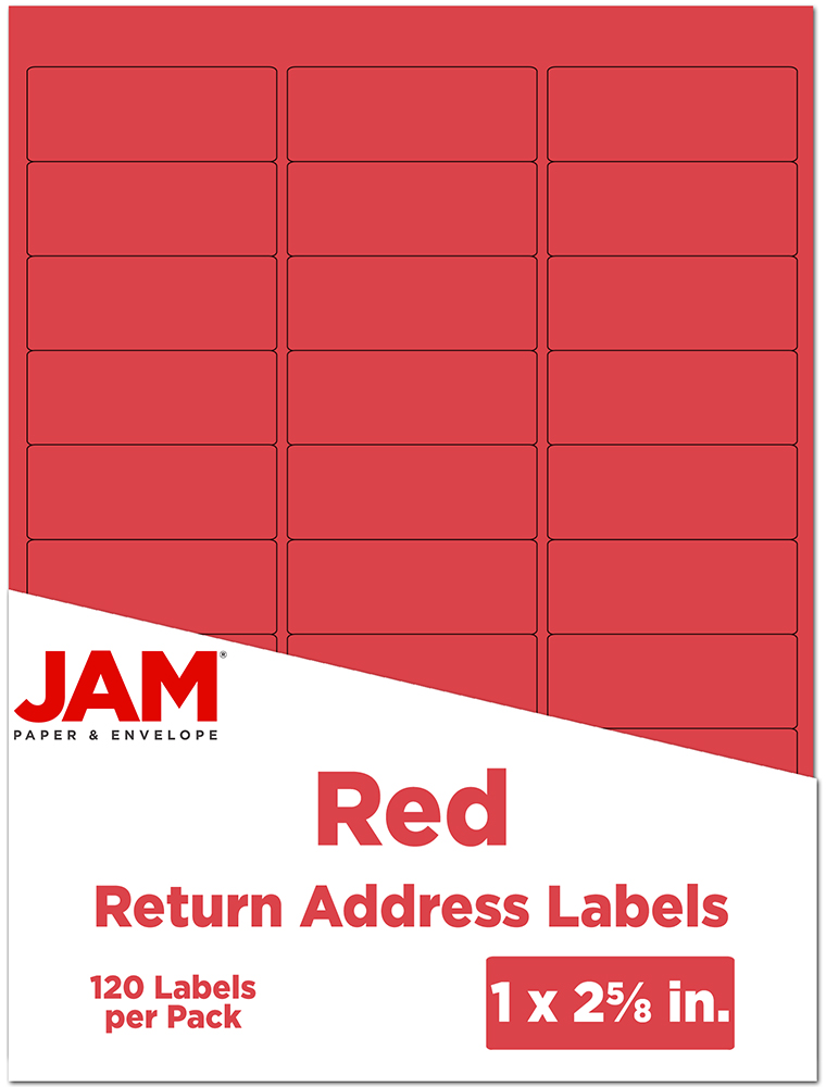 Red 1 x 2 5/8 Return Address Labels