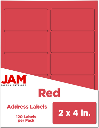 Red 2 x 4 Address Labels