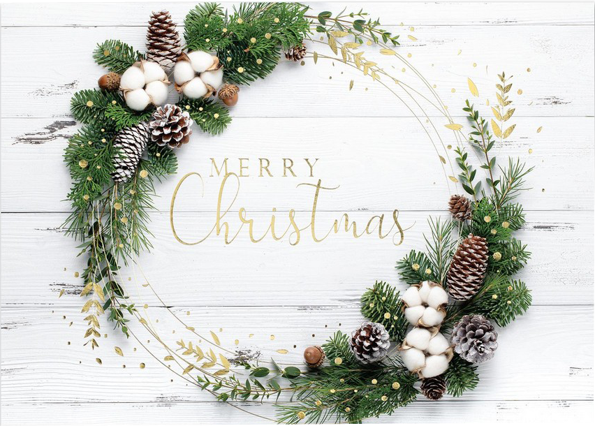 Christmas Cotton Christmas Cards - 25 Pack