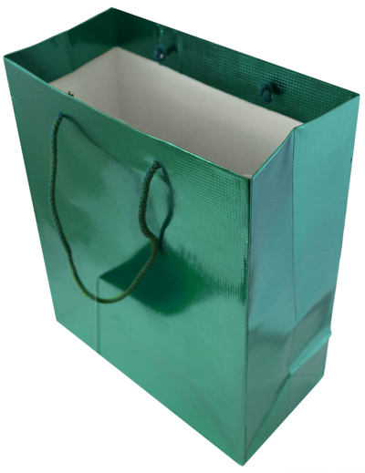 Teal Foil Medium Checkered Gift Bags (8 x 10 x 4)