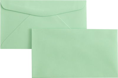 Pastel Green 24lb #6 3/4 Regular Envelopes (3 5/8 x 6 1/2)