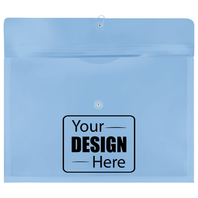 Blue 12 x 18 Booklet Plastic Envelopes with Button & String