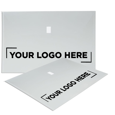Clear 12 x 18 Booklet Plastic Envelopes with Hook and Loop Closure