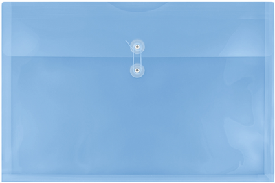 Blue 12 x 18 Booklet Plastic Envelopes with Button & String