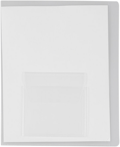 Clear 9 x 12 Plastic Regular Weight Folders with CD Pocket