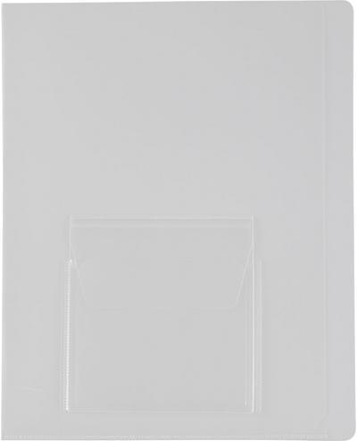 Clear 9 x 12 Plastic Regular Weight Folders with CD Pocket