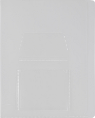 Clear 9 x 12 Plastic Regular Weight Folders with CD Pocket