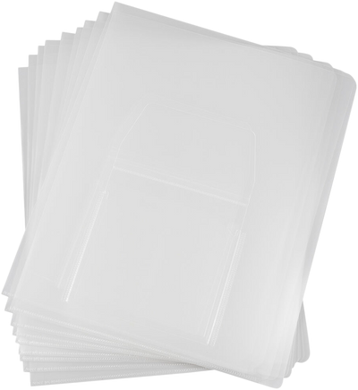 Clear 9 x 12 Plastic Regular Weight Folders with CD Pocket
