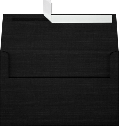 Black Linen 32lb A10 Invitation Envelopes (6 x 9 1/2) with Peel & Seal