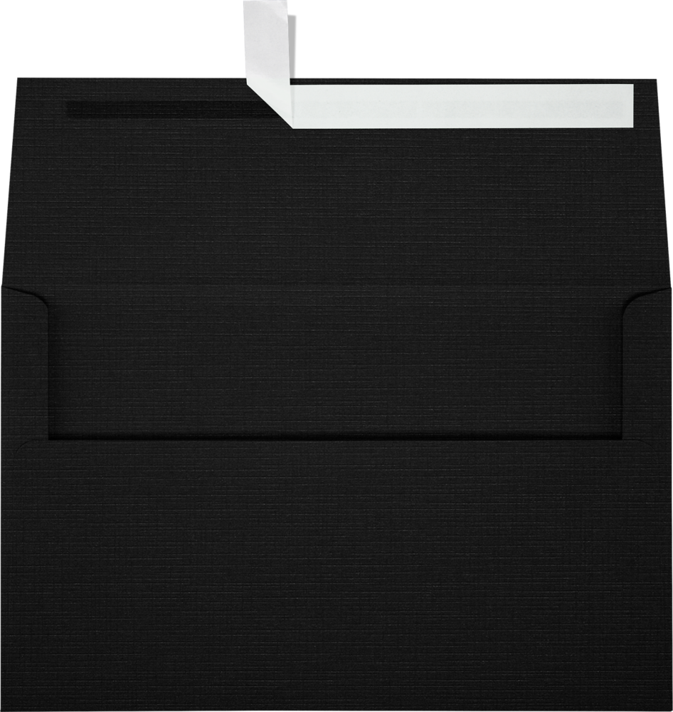 Black Linen 32lb A10 Invitation Envelopes (6 x 9 1/2) with Peel & Seal
