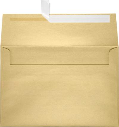 Light Gold Blonde Metallic 32lb A10 Invitation Envelopes (6 x 9 1/2) with Peel & Seal