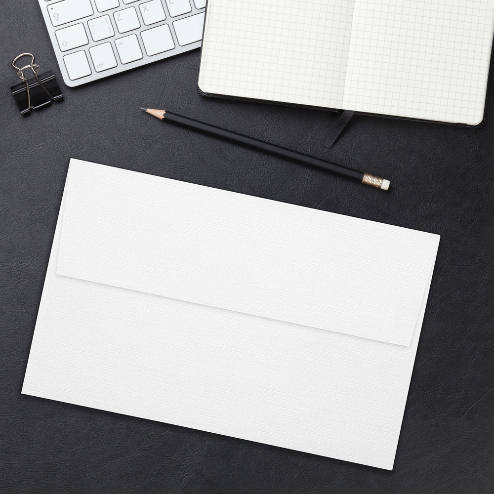 White Linen 32lb A10 Invitation Envelopes (6 x 9 1/2) with Peel & Seal  Linen