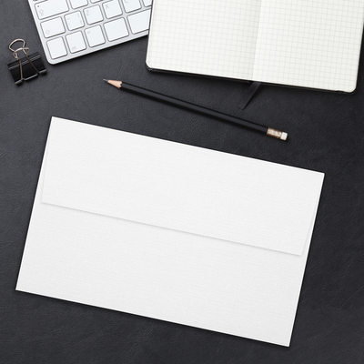 White Linen 32lb A10 Invitation Envelopes (6 x 9 1/2) with Peel & Seal  Linen