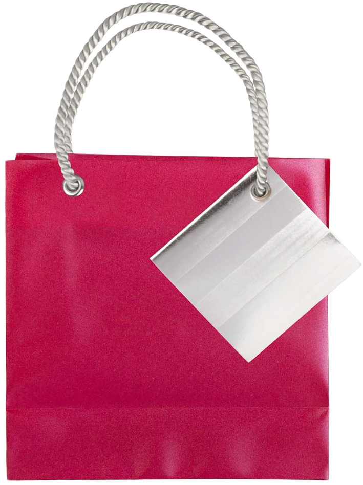 Red Small Opaque Shopping Bags (5 3/4 x 5 3/4 x 2 1/2)
