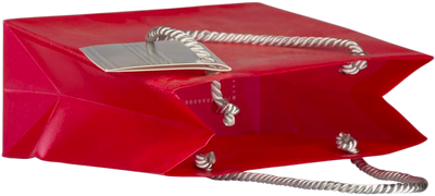 Red Small Opaque Shopping Bags (5 3/4 x 5 3/4 x 2 1/2)
