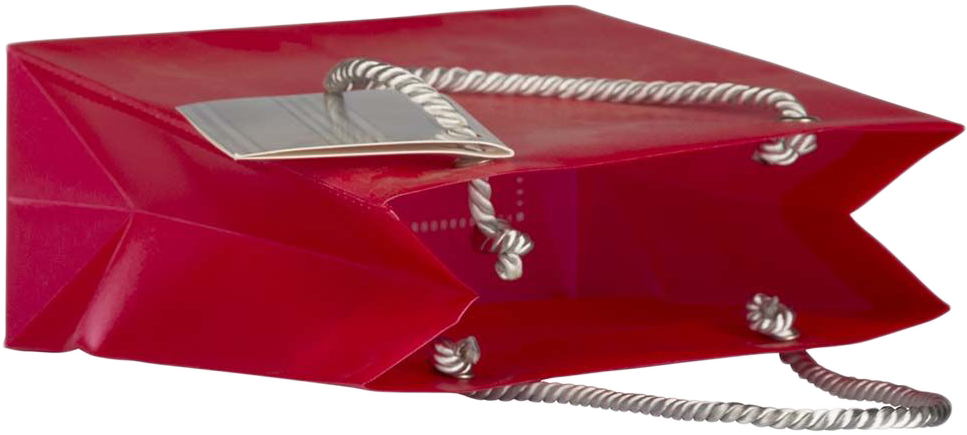 Red Small Opaque Shopping Bags (5 3/4 x 5 3/4 x 2 1/2)