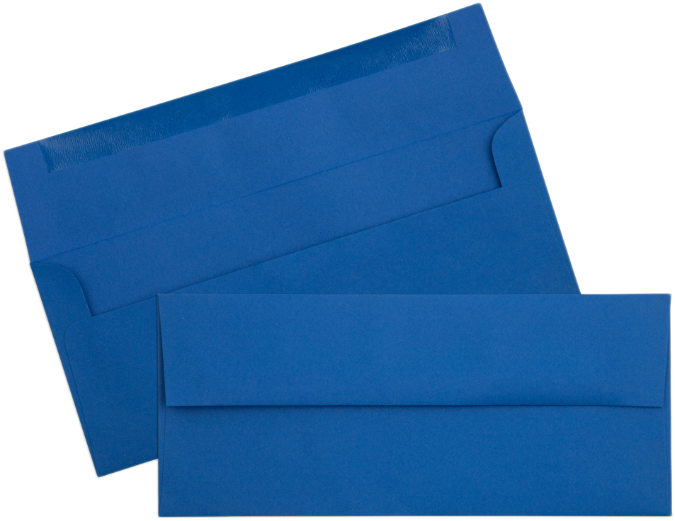 Presidential Blue 32lb #10 Square Flap Envelopes (4 1/8 x 9 1/2)