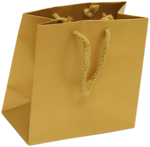 Gold Small Matte Gift Bags (6 1/2 x 6 1/2 x 3 1/2)