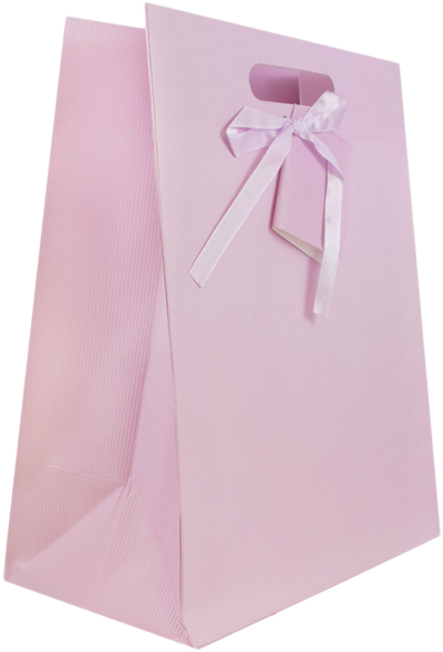 Light Pink Large Pinstripe Gift Bags (10 x 13 x 5)