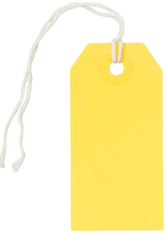 Yellow Small Gift Tags (3 1/4 x 1 5/8) - 10 Pack