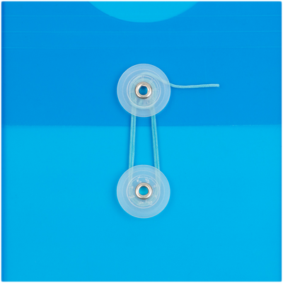 Blue 6 1/4 x 9 1/4 Open End Plastic Envelopes with Button & String