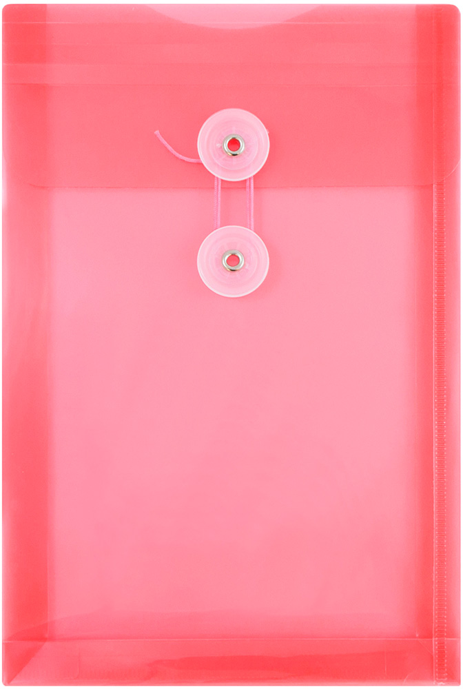 Red 6 1/4 x 9 1/4 Open End Plastic Envelopes with Button & String