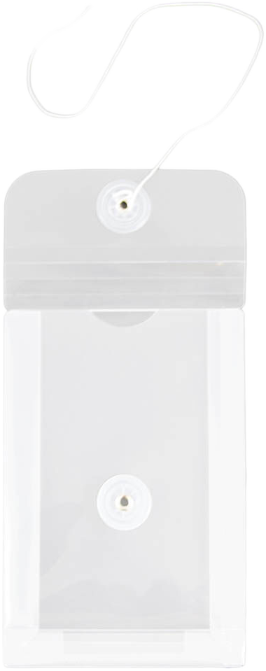 Clear 4 1/4 x 6 1/4 Open End Plastic Envelopes with Button & String