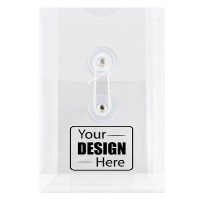 Clear 4 1/4 x 6 1/4 Open End Plastic Envelopes with Button & String