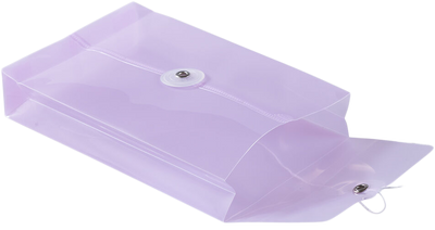 Lilac Purple 4 1/4 x 6 1/4 Open End Plastic Envelopes with Button & String