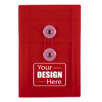 Red 4 1/4 x 6 1/4 Open End Plastic Envelopes with Button & String