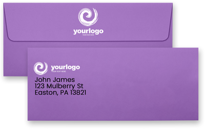 Violet Grape Purple 28lb #10 Square Flap Envelopes (4 1/8 x 9 1/2) with Peel & Seal