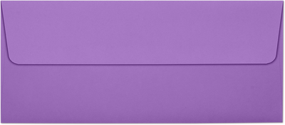 Violet Grape Purple 28lb #10 Square Flap Envelopes (4 1/8 x 9 1/2) with Peel & Seal