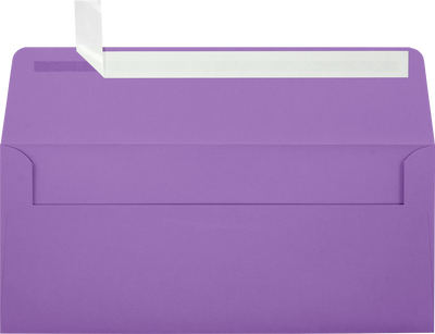 Violet Grape Purple 28lb #10 Square Flap Envelopes (4 1/8 x 9 1/2) with Peel & Seal