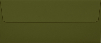 Dark Green Olive 28lb #10 Square Flap Envelopes (4 1/8 x 9 1/2) with Peel & Seal