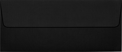 Black Linen 32lb #10 Square Flap Envelopes (4 1/8 x 9 1/2) with Peel & Seal