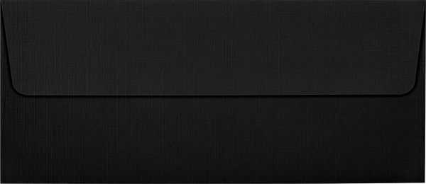 Black Linen 32lb #10 Square Flap Envelopes (4 1/8 x 9 1/2) with Peel & Seal