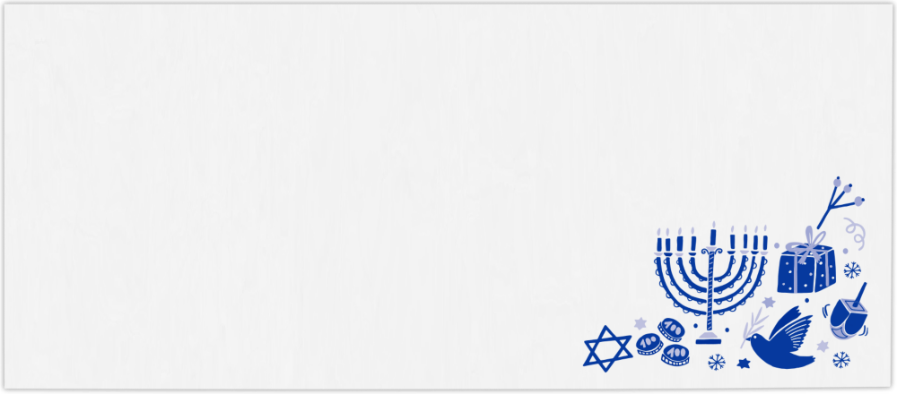 Hanukkah 32lb #10 Square Flap (4 1/8 x 9 1/2) with Peel & Seal
