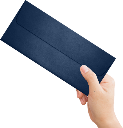 Lapis Navy Blue Metallic 32lb #10 Square Flap Envelopes (4 1/8 x 9 1/2) with Peel & Seal