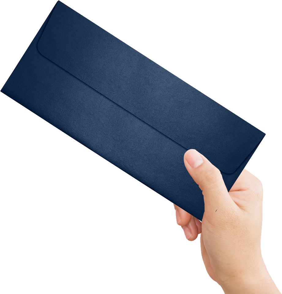 Lapis Navy Blue Metallic 32lb #10 Square Flap Envelopes (4 1/8 x 9 1/2) with Peel & Seal