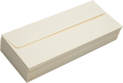 Natural Linen 32lb #10 Square Flap Envelopes (4 1/8 x 9 1/2) with Peel & Seal