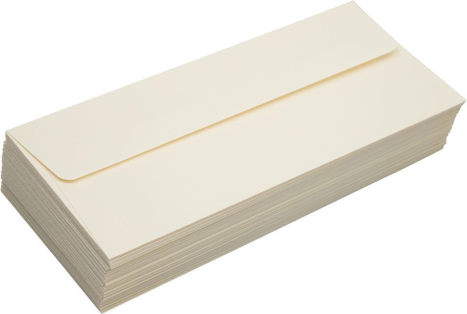 Natural Linen 32lb #10 Square Flap Envelopes (4 1/8 x 9 1/2) with Peel & Seal