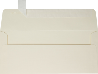 Natural Linen 32lb #10 Square Flap Envelopes (4 1/8 x 9 1/2) with Peel & Seal