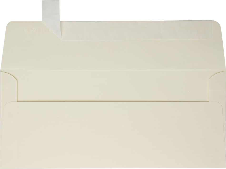 Natural Linen 32lb #10 Square Flap Envelopes (4 1/8 x 9 1/2) with Peel & Seal