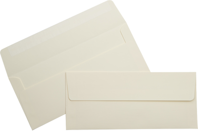Natural Linen 32lb #10 Square Flap Envelopes (4 1/8 x 9 1/2) with Peel & Seal