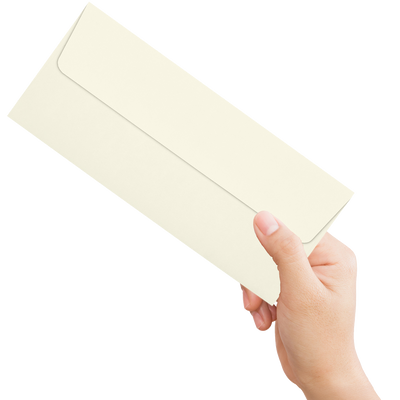 Natural 32lb #10 Square Flap Envelopes (4 1/8 x 9 1/2) with Peel & Seal