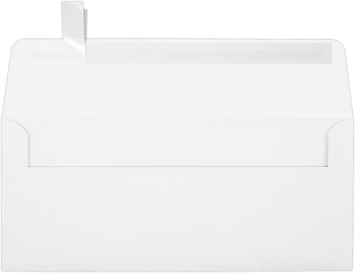 Natural 100% Cotton 32lb #10 Square Flap Envelopes (4 1/8 x 9 1/2) with Peel & Seal